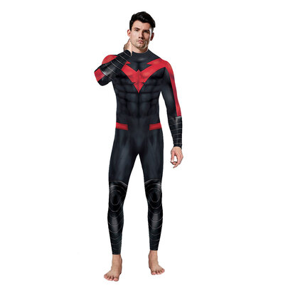 TV Titans Nightwing 3D Jumpsuit Red And Black