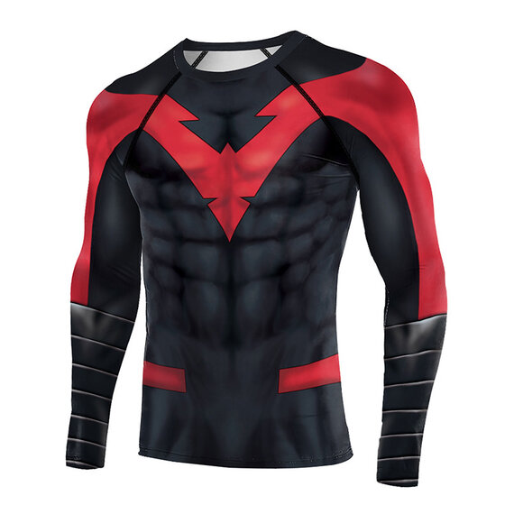 dri fit Nightwing Long Sleeve Red print Shirt