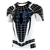 spider man black and white sport tee shirt for men