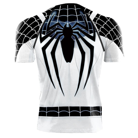 spider man black and white compression tee shirt