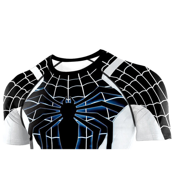 spider man black and white cosplay tee shirt birthday gift