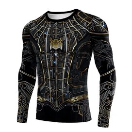 2021 No Way Home Spiderman long sleeve Stealth compression gym shirt black
