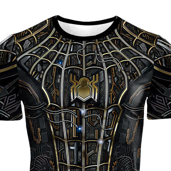 short sleeve 2021 spider-man no way home compression sport tee shirt for guys