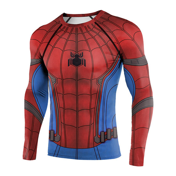 red blue Captain America Civil War Spiderman Stark Suit Top Shirt