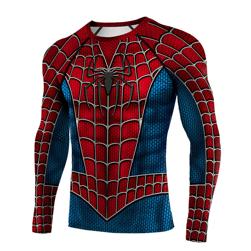Classic Spiderman Compression Shirt Blue Red