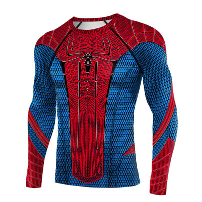 Long Sleeve Spider-Man Compression Gym Tee Shirt For Unisex