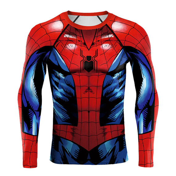 slim fit spider-man marvel superhero compression top tee