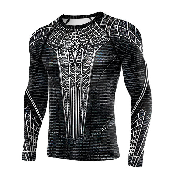 long sleeve classic black Spider-man workout shirt