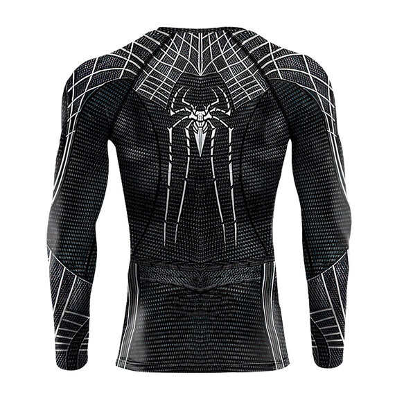 crewneck classic black Spider-man running tee shirt
