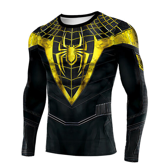 new design Miles Morales Spider-Man workout tee shirt yellow
