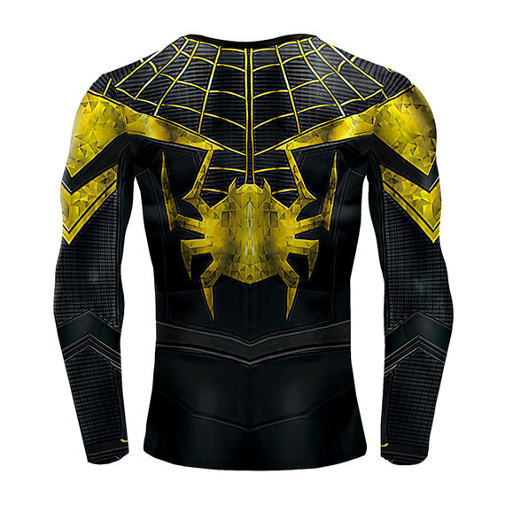 Cool Miles Morales Spider-Man Compression Running Tee Yellow