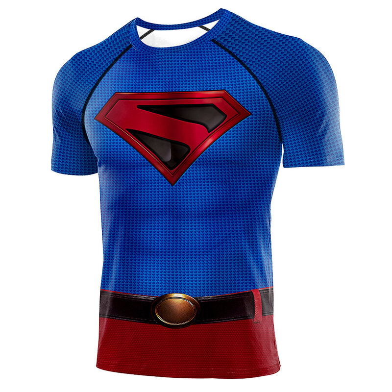 Dri Fit Classic Blue Red Superman Running Tee