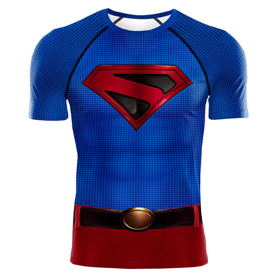 slim fit quick dry classic superman gym tee shirt for guys