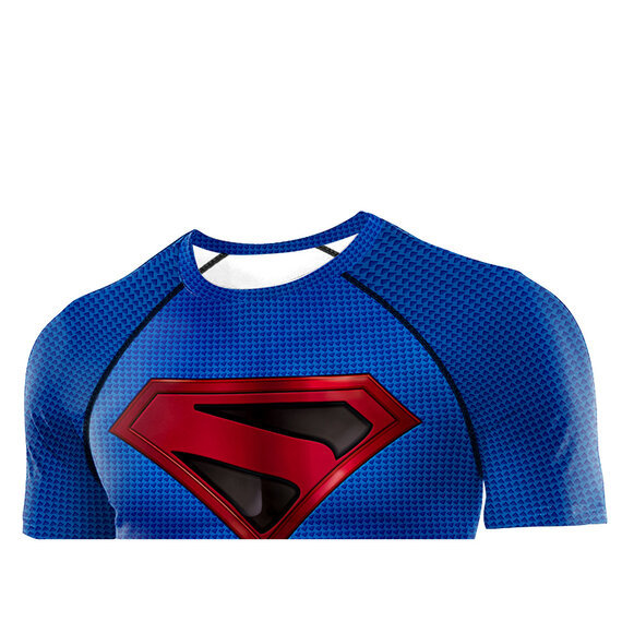 short sleeve superman compression tee shirt for mens
