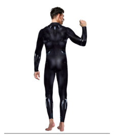black panther cosplay jumpsuit - back with zipper closure