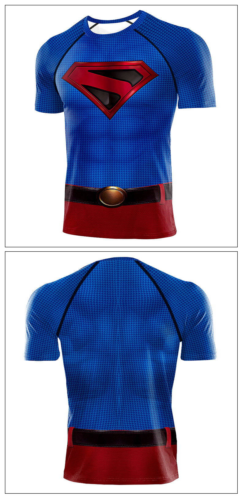 dri fit crewneck superman superhero running tee shirt for mens