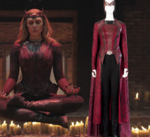 Female Wanda Maximoff Scarlet Witch Cosplay Costume Red Without Boots