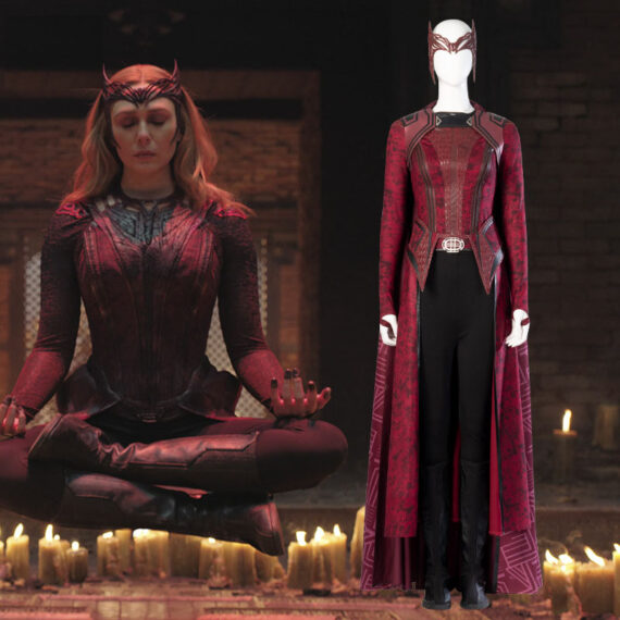 Female Wanda Maximoff Scarlet Witch Cosplay Costume Red Without Boots