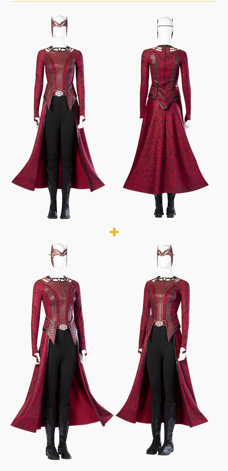 Wanda Maximoff Scarlet Witch Cosplay Costume For Lady Red - model show