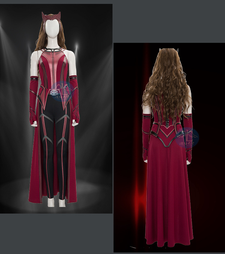 Womens Wanda Maximoff Scarlet Witch Cosplay Costume Red Top