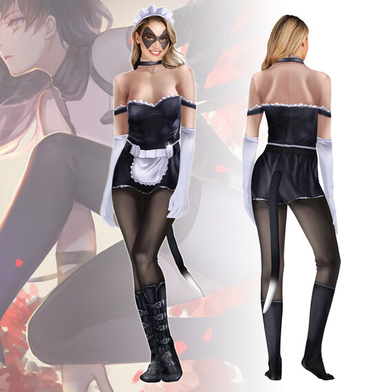 off-shoulder sexy maid bodysuit for female