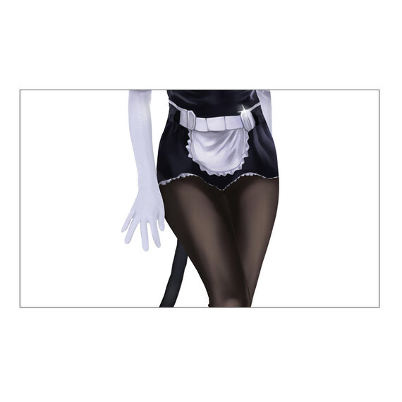 off-shoulder sexy maid catsuit with tail for halloween cosplay