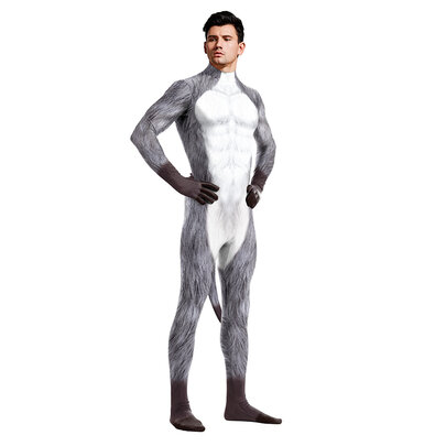 spandex animal 3d print bodysuit for male