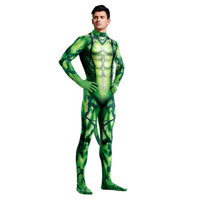 fashion bodysuit slim stretch catsuit with tail - frogman 3d print