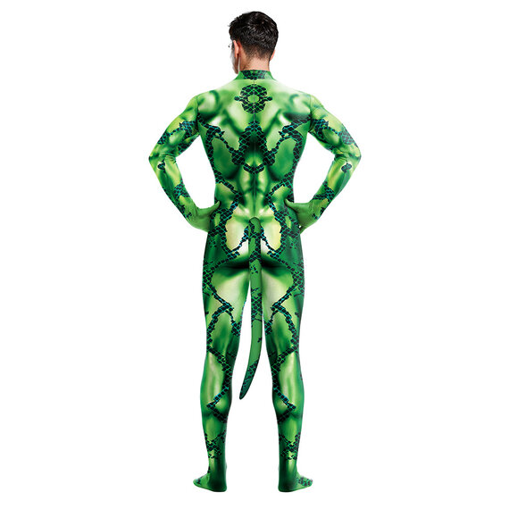 great halloween cosplay gift frogman green bodysuit with zipper closure
