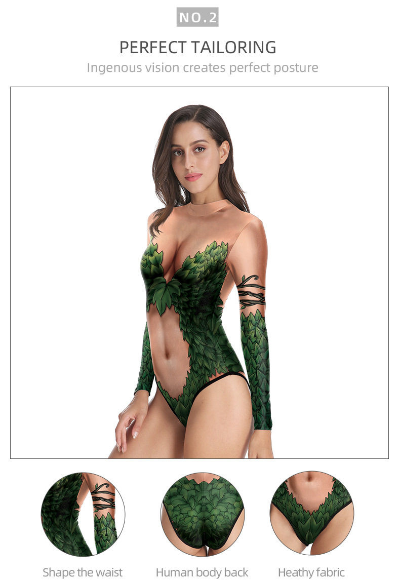 DC Comic Poison Ivy One Piece Sexy Bathing Suit For Grils - model show