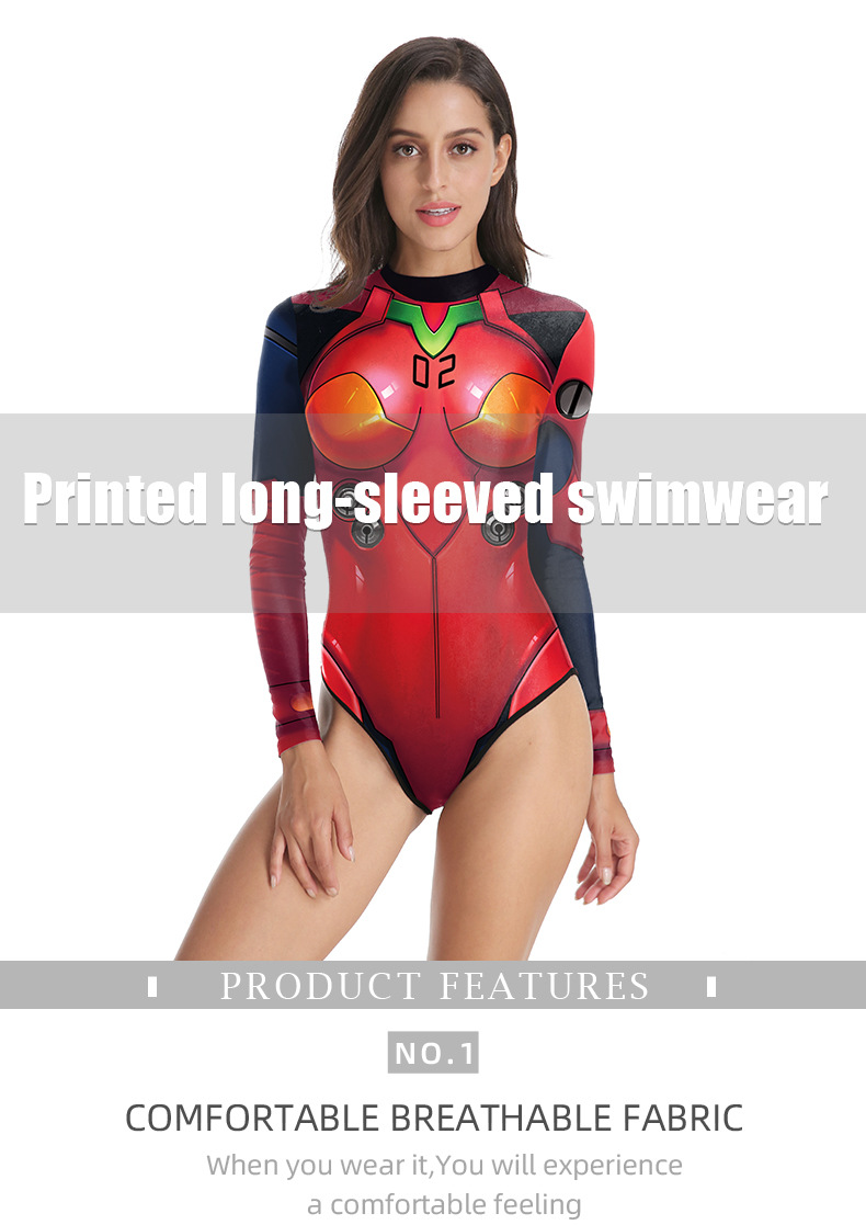 Japanese EVA ACGN School girl Asuka Langley Soryu One-Piece Cosplay Swimsuit