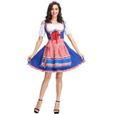 Sexy Maid Germany Oktoberfest Cosplay Costume Blue