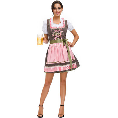 Women Bavarian Beer Oktoberfest Drind Party Dress Costume