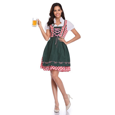 Ladies Oktoberfest German Bavaria Beer Maid Gretchen Costume 