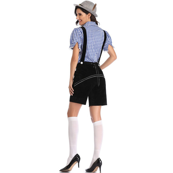 Plaid German Beer Festival Cosplay Bavarian Dress Halloween Fancy Dress