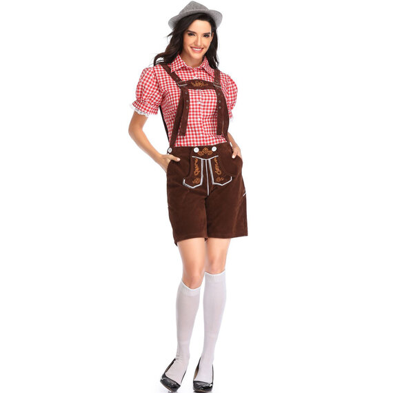 Women's Bavarian Lederhosen shorts costume