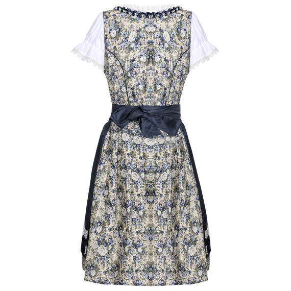 Splicing suits, cold shoulder, short sleeve, embroidery slim fit A swing dress for Oktoberfest