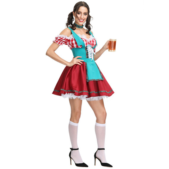 German dirndl dress is perfect for Bavarian Oktoberfest, Carnival Time, Halloween, nightclub, bar or for your theme fancy dress party