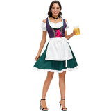 Two piece set costume, including a dress and a mini apron