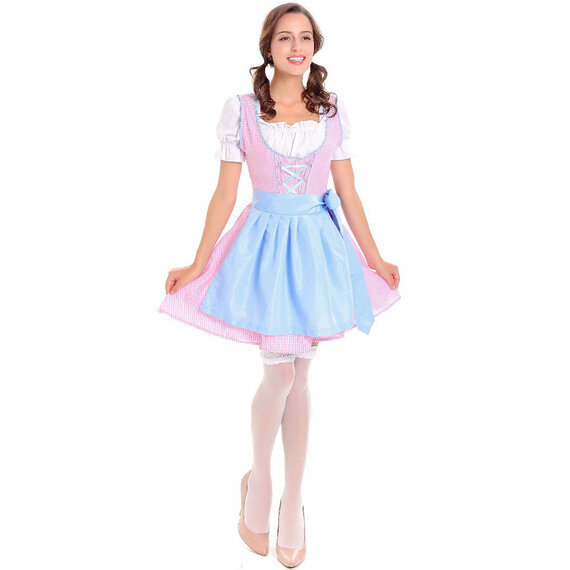 Oktoberfest Drindl Bavarian German Beer Girl Maid Costume Dress