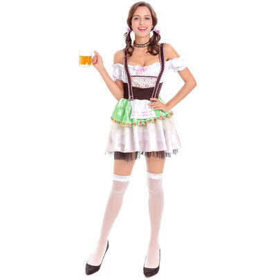 white and brownsexy oktoberfest costume 