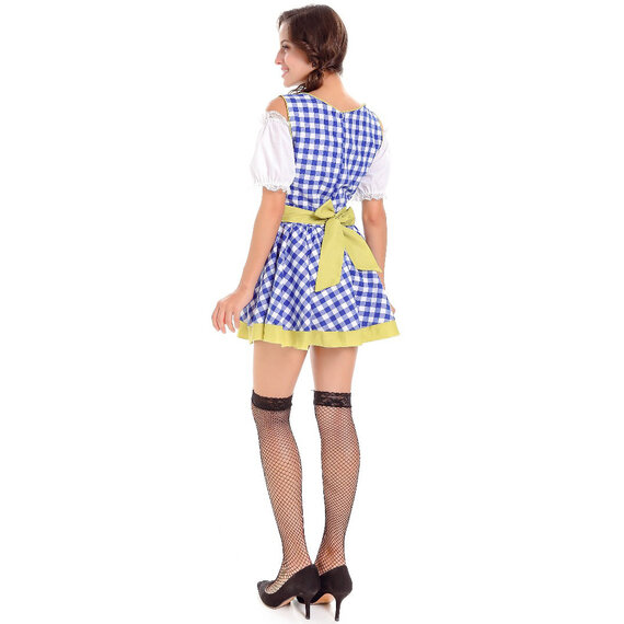 An open collar and strap design German Dirndl Dress