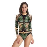 sexy dc comic Aquaman Zip Up One Piece Swimsuits for Women