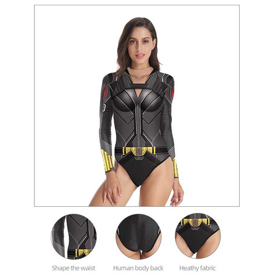 Tummy Control Bathing Suits Black Widow Cosplay swimwear