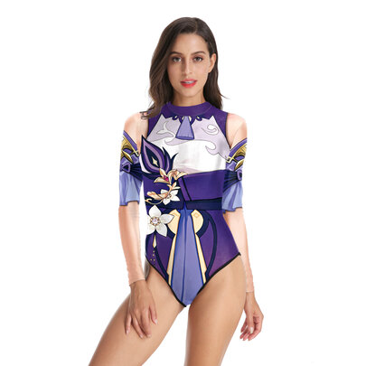 One Piece Swimsuits Tummy Control for school comic cosplay