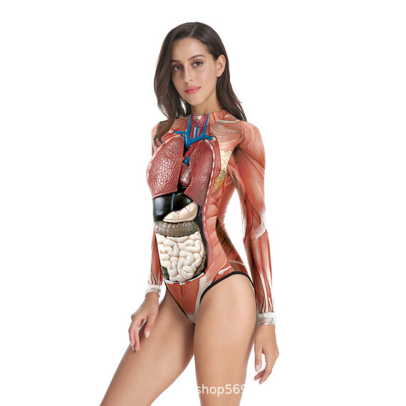 Human Anatomy Sexy Women's Swimwear,Soft with Good Elasticity