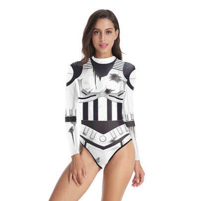 long sleeve star wars sexy ladies swimsuit for summer