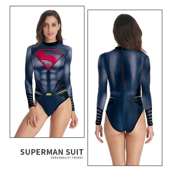 DC comic Superman 3d print bathing suit for female