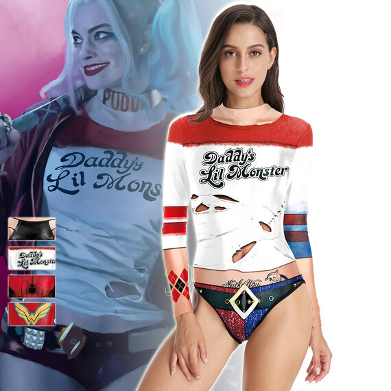 sexy women's Harley Quinn print swimsuit for female