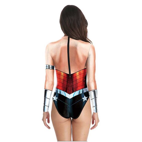 superhero movie wonder woman Diana one-piece beachwear for female